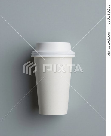 White Paper Coffee Cup with Plastic Lid White Paper Coffee Cup with Plastic Lid 130189219