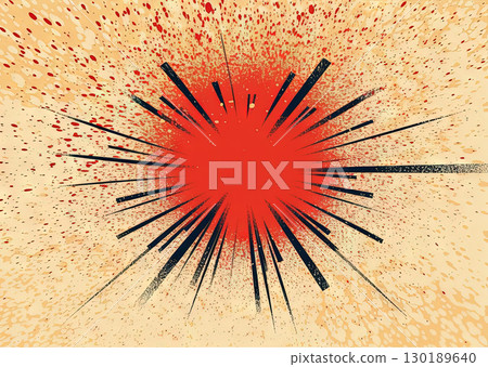 Sun burst in retro style with grungy dots. Vintage sun rays background. Generated AI. Sun burst in retro style with grungy dots. Vintage sun rays background. Generated AI. 130189640