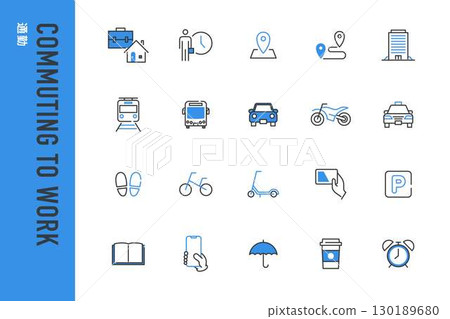 Commuting simple line icon 130189680