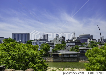 View of the castle town from Okayama Castle, Okayama City, Okayama Prefecture 130189700