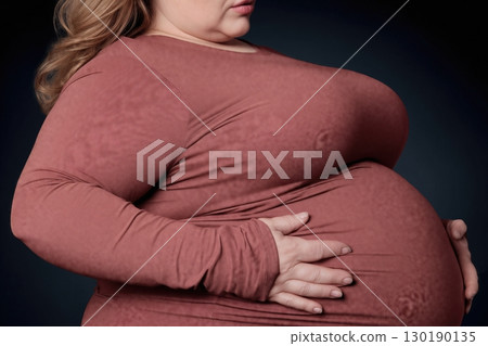 Obesity.Part of the female body Obesity.Part of the female body 130190135