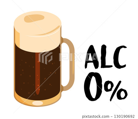 0%酒精黑啤酒插圖 130190692