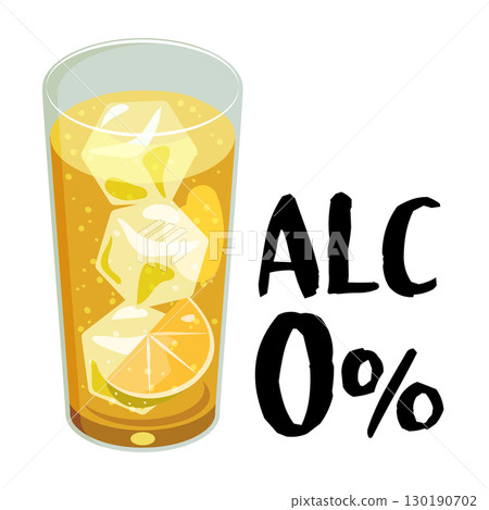 Illustration of a 0% alcohol highball Illustration of a 0% alcohol highball 130190702