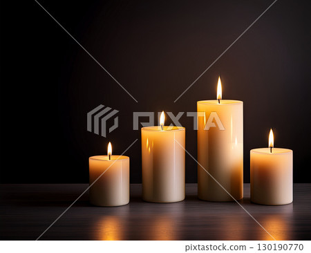Elegant candlelight against a dark background (with copy space) 130190770