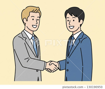 日本與外國商人握手 130190950