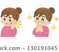 A young woman with a toothache A young woman with a big smile 130191045