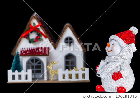 snowman in studio 130191389