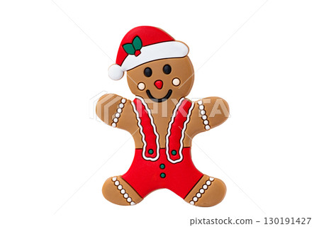 gingerbread christmas man isolated 130191427