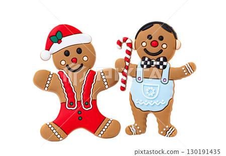 gingerbread christmas man isolated 130191435