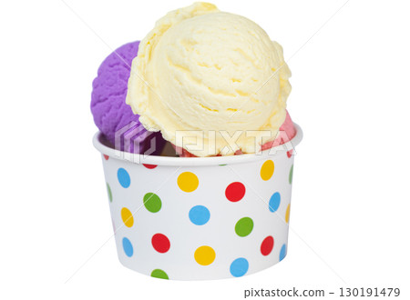 ice cream in paper cup isolated 130191479