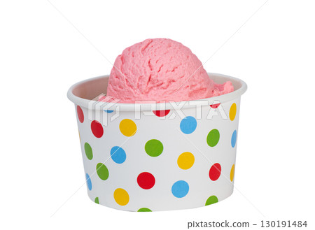 ice cream in paper cup isolated ice cream in paper cup isolated 130191484