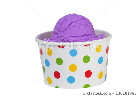 ice cream in paper cup isolated 130191485