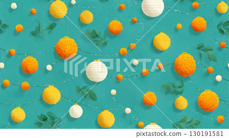 Celebrate Diwali with vibrant minimal patterns of paper lanterns and festive elements for joyful decorations 130191581