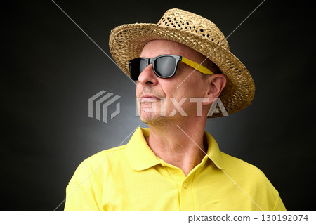 Portrait of a senior man in a vintage Harcourt style lighting Portrait of a senior man in a vintage Harcourt style lighting 130192074