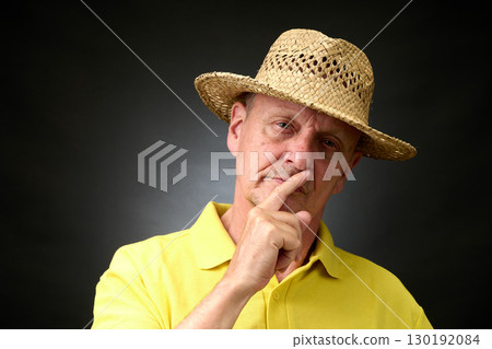 Portrait of a senior man in a vintage Harcourt style lighting Portrait of a senior man in a vintage Harcourt style lighting 130192084