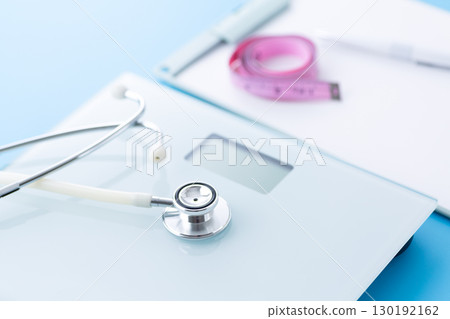 Health meter and stethoscope Health meter and stethoscope 130192162