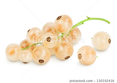 white or yellow currant isolated on white background with full depth of field 130192416
