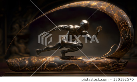 Momentum Arc: Futuristic Runner in Sculptural Motion Momentum Arc: Futuristic Runner in Sculptural Motion 130192570