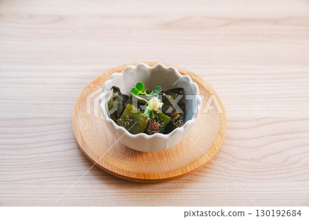 Wakame stems dressed with sesame Wakame stems dressed with sesame 130192684