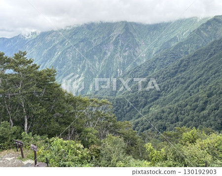 Summer Tanigawadake hiking trail seen from Tenjin Ridge_Tanigawadake Summer Tanigawadake hiking trail seen from Tenjin Ridge_Tanigawadake 130192903