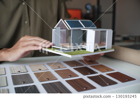 Architecture and Interior Designer man choosing interior materials. 130193245