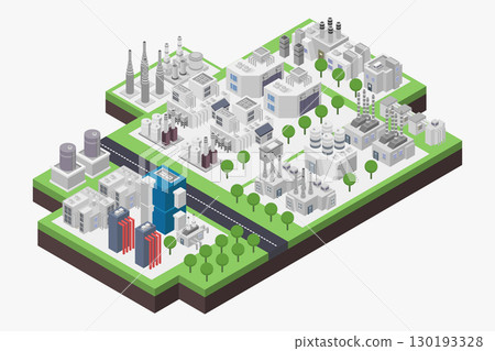 Isometric factory - Stock Illustration [130193328] - PIXTA
