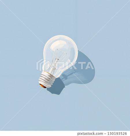 Minimalist LED Light Bulb on Blue Background 130193526