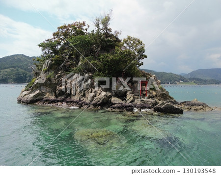 Aerial view of Yakumo Shrine in midsummer 130193548