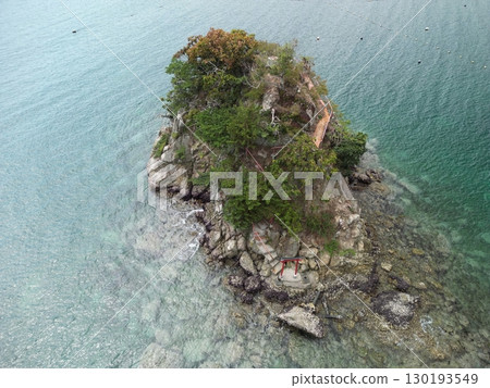 Aerial view of Yakumo Shrine in midsummer 130193549