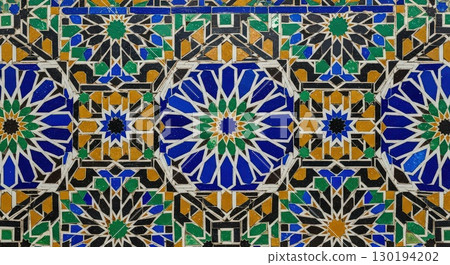 Vibrant Geometric Mosaic Pattern Ai Generated 130194202