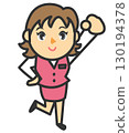 Illustration of a hard-working female employee 130194378