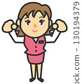 Illustration of a hard-working female employee 130194379