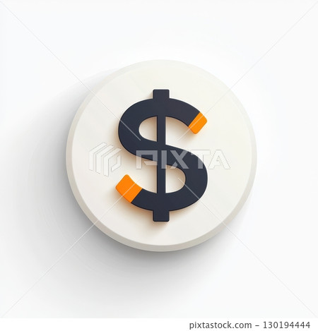 3d dollar sign icon on white background 130194444