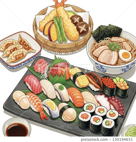 日本料理插圖 日本料理插圖 130194631