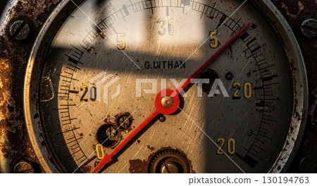 Vintage Pressure Gauge With Rust and Weathered Details Ai Generated 130194763