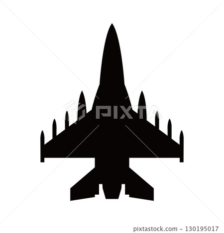 Simple silhouette of a fighter plane, image of war 130195017