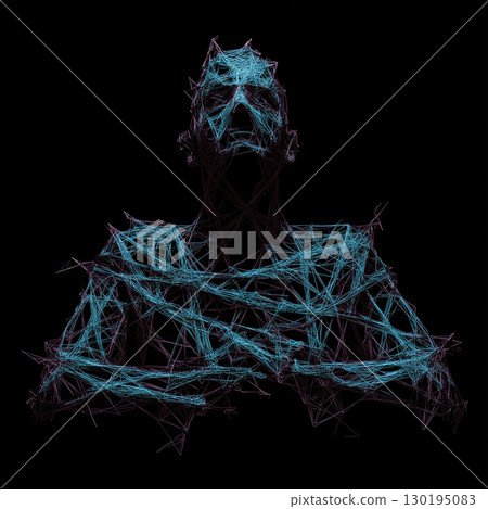 Abstract tangled wires forming human silhouette. Mental health Abstract tangled wires forming human silhouette. Mental health 130195083