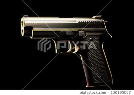 Pistol on a black background 130195097