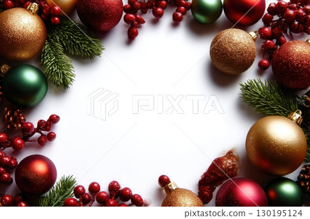 Winter holidays items at the edges 130195124