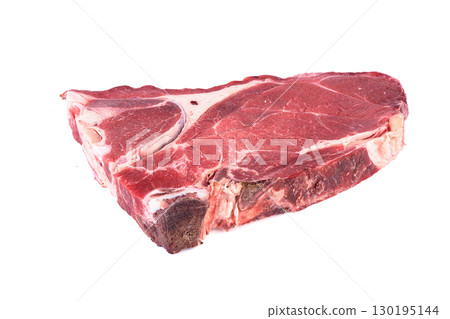 Raw beef on the bone isolated on white background. 130195144