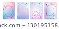 Abstract Gradient Backgrounds Featuring Beautifully Decorative Line Elements for Design 130195158