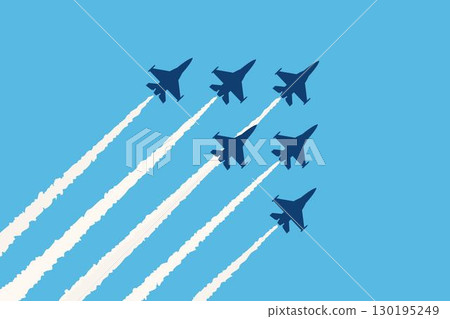 戰鬥機的尾跡和輪廓，在航展和大型活動中進行特技飛行（飛越） 130195249