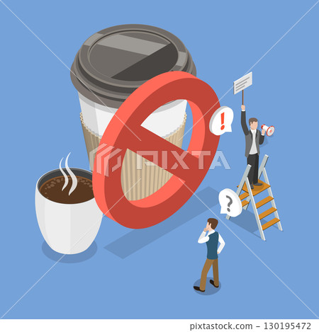 3D Isometric Flat Vector Illustration of Healthy Tips, Quit Tea And Coffee Consumption 3D Isometric Flat Vector Illustration of Healthy Tips, Quit Tea And Coffee Consumption 130195472