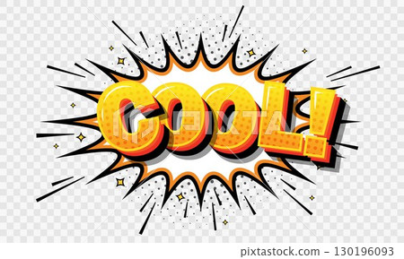 The text "cool" in a speech bubble on a transparent background. The text "cool" in a speech bubble on a transparent background. 130196093