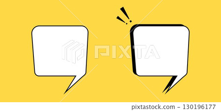 Speech bubbles or elements of cartoon design, comics, highlighted on a yellow background. Vintage pop art style design. Speech bubbles or elements of cartoon design, comics, highlighted on a yellow background. Vintage pop art style design. 130196177