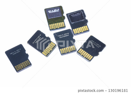 Many micro sd card or TransFlash isolated on white background. Many micro sd card or TransFlash isolated on white background. 130196181
