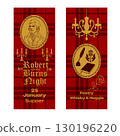 Robert Burns Night 25th January, United Kingdom Scotland background banner vintage invitation illustration on red 130196220