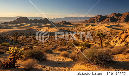 Stunning Desert Landscape at Golden Hour - Generative Ai Stunning Desert Landscape at Golden Hour - Generative Ai 130196552