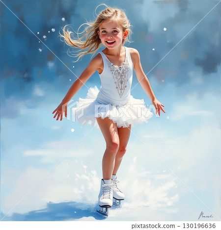 Figure skating performance on ice 130196636