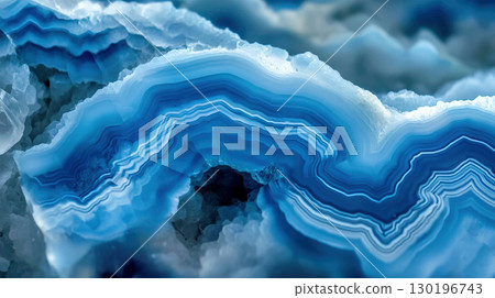 Layered Blue Crystal Onyx 130196743